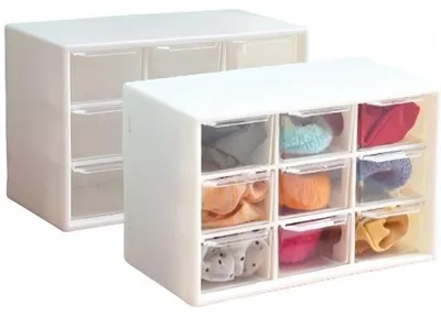 Immagine prodotto di Uniqoos® Contenitore bianco con 18 cassetti trasparenti, organizer in plastica per ufficio, bagno e camera da letto, da montare a parete