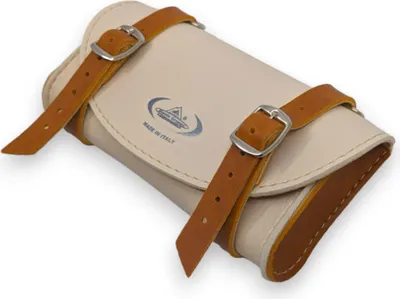 Produktbild von SMG Retro Sattel-Tasche Kunstleder Fahrrad-Satteltasche Creme-Honigbraun