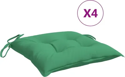 Produktbild von vidaXL Stuhlkissen 4 Stk. Grün 50x50x7 cm Oxford-Gewebe