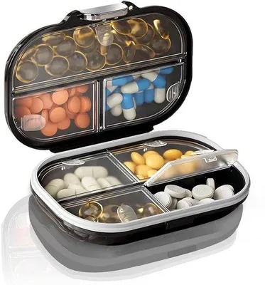Imagen del producto de Caja para medicamentos impermeable, para 7 días, con compartimentos removibles