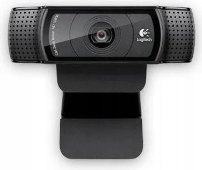 Zdjęcie produktu dla Logitech HD Pro Webcam C920, 1920 x 1080 px, Full HD, H.264, USB 2.0, Czarny, Spinacz