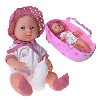 Image de bébé poupée dans un porte-bébé poupée boit et fait pipi + biberon ZA5155