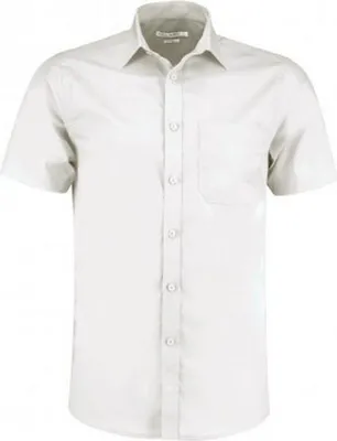 Produktbild von Kustom Kit Herren Kurzarm Tailored Poplin Hemd PC3072 (15) (Weiß)