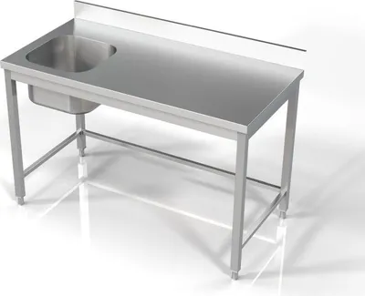 Obrázek produktu pro Dřezová skříňka Combisteel, 1 umyvadlo vlevo, vyrobeno z nerezové oceli, 1400x700x850 mm