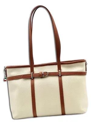 Produktbild von Florence Damen Schultertasche Echtleder Tasche beige, braun OTF865I4