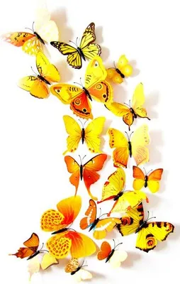 Image de Papillons sur le mur x12 jaunes