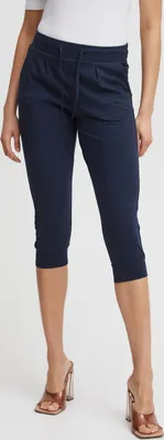 Immagine prodotto di b.young BYPANDINA Pantaloni capri da donna Pantaloni in tessuto misto cotone elasticizzato vestibilità comoda