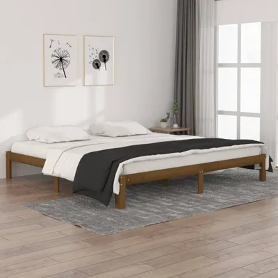 Produktbild von The Living Store Massivholzbett Honigbraun Kiefer 200x200 cm