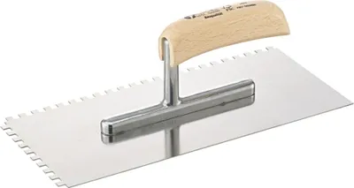 Produktbild von Glättekelle 280x130mm gezahnt 6x6mm rostfrei Bauqualität FORTIS
