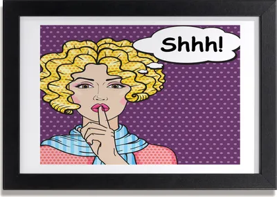 Produktbild von Bild 30x20 MDF-Rahmen, Wandkunst Comic-Frau