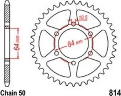 Obrázok produktu pre Reťazové koleso 44 Z rozstup 530 pre SUZUKI GT 500 550 75-78 Zadné reťazové koleso