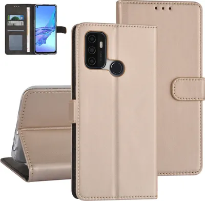 Image de Oppo A53s Etui de type livre - Porte-cartes - Fermeture magnétique - Or