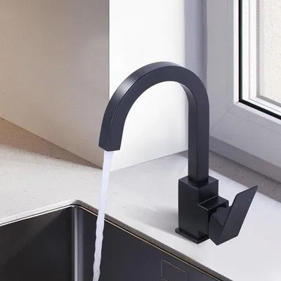 Produktbild von 360-Gradewinkelbare Küchenarmatur aus Edelstahl Küchenarmatur mit Spülbecken für Küche und Caravan schwarz