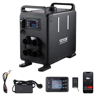 Produktbild von VEVOR 5-8KW Dieselheizung, 12V/24V All-in-One Diesel-Luftheizung, Bluetooth APP-Steuerung, Fernbedienung und Display, CO-Alarm, schnelle Heizleistung, tragbare Dieselheizung für Fahrzeuge, Garage, Vertikaler Typ, Ja-a