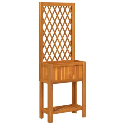 Immagine prodotto di vidaXL Fioriera con traliccio e ripiano 55x29,5x152 cm in legno di acacia