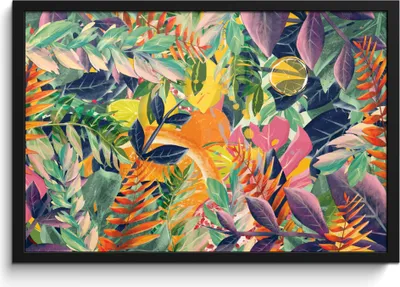 Produktbild von MuchoWow® MuchoWow® Gerahmtes Poster Blumen - Dschungel - Tropisch 60x40 cm - Poster mit zchwarzem Bilderrahmen - Printing - Wanddeko Schlafzimmer