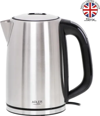 Produktbild von Adler AD 1340 elektrischer Wasserkocher 1,7 L 2200 W Schwarz, Silber