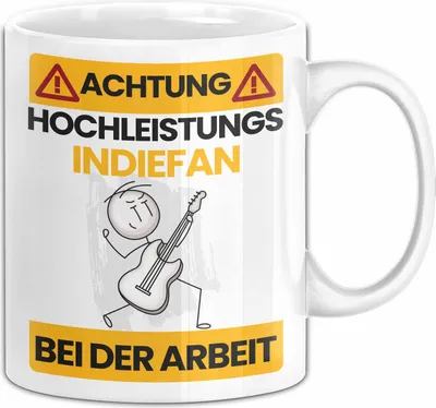Produktbild von Indie-Musiker Tasse Geschenk Lustiger Spruch Geschenkidee für Indie-Musiker Achtung Hochleistungs Indie-Musiker Bei Der Arbeit (Weiß)