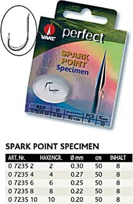 Zdjęcie produktu dla VMC Perfect Specimen Hooks Spark Point Gr.8