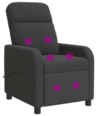 Zdjęcie produktu dla Fotel do masażu vidaXL, ciemnoszary, materiał bouclé