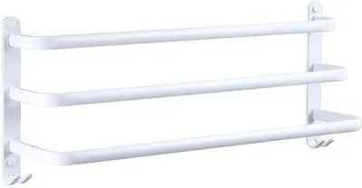 Zdjęcie produktu dla Wieszak na ręczniki do montażu na ścianie, 40 cm, biały