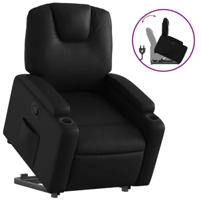 Produktbild von vidaXL Relaxsessel mit Aufstehhilfe Schwarz Kunstleder