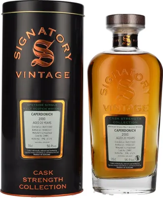 Produktbild von Signatory Vintage CAPERDONICH 20 Years Old Cask Strength 2000 56,4% Vol. 0,7l in Tinbox