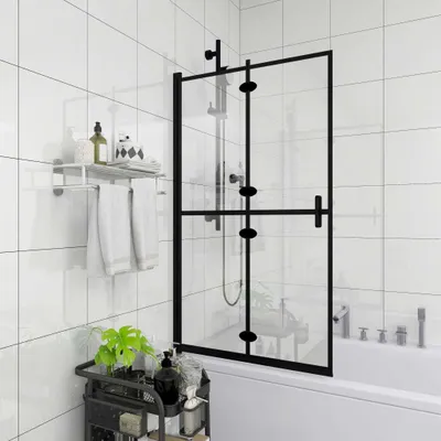 Produktbild von "Winter Sale" Faltbare Duschkabine ESG Schwarz 80x140cm - clorisNeu921907 - Duschabtrennungen
