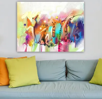 Produktbild von Wallity, 73976809_70100- HPE2726, Bunt, Leinwandbilder, 70 x 100 cm, 100% Leinwand