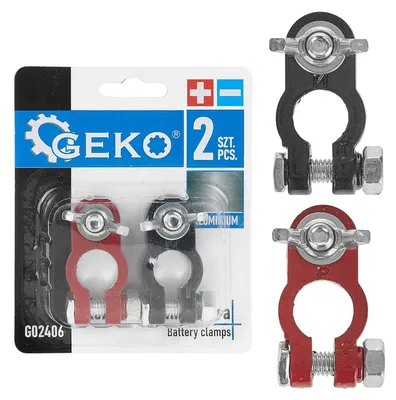 Obrázok produktu pre Sada hliníkových svoriek pre autobatériu, 2ks, Geko