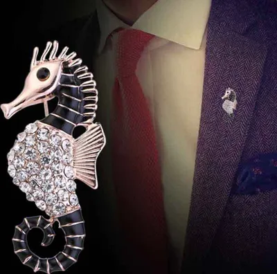 Produktbild von Mode Tier Seepferdchen Brosche Pin Frauen Strass Club Braut Zubehör Geschenk