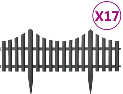 Produktbild von Gartenranden Anthrazit - 10 Meter - 17 Stücke - Gartenrand - UV-beständig & Wetterbeständig PVC - Flexible Gartenabdeckung - Einfache Montage