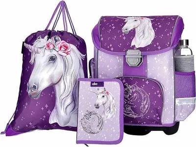 Produktbild von Einhorn SCHULRANZEN SET MÄDCHEN 1 KLASSE ,SET 3 TEILIG FÜR GRUNDSCHULE ,LEICHT ,ERGONOMISCH und ANATOMISCH ,FEDERMÄPPCHEN SPORTBEUTEL