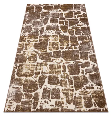 Image de Tapis MEFE moderne  6184 Pavage brique - Structural deux niveaux de molleton beige foncé beige 140x190 cm