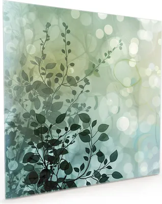 Produktbild von Küchenrückwand Spritzschutz Glas mit Motiv Blättertraum 40 x 40 cm