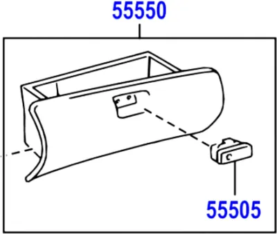Produktbild von TOYOTA Avensis Corona Türablagefachklappe 55550-05071-B0 OE