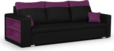 Produktbild von 3-Sitzer-Sofa mit Schlaffunktion PABLO1 - Schwarz/Fuchsia
