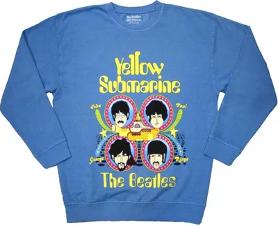 Immagine prodotto di The Beatles - Felpa "Yellow Submarine Heads In Circles" per bambini/ragazzi Unisex RO11818 (M) (Blau)