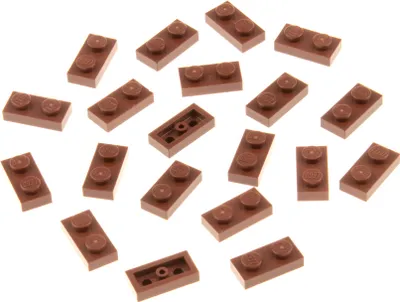 Image de 20x Lego brique de construction 1x2 plaque rouge marron baguette Star Wars 4211150 6225 28653 3023