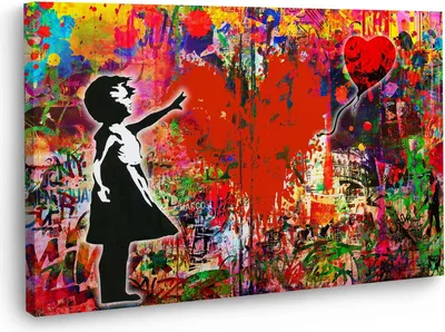 Produktbild von Graffiti Street Art Colour Wandbild Leinwandbild  Kunstdruck XL Wanddeko: 150x100x4cm