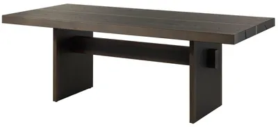 Immagine prodotto di MASSIVMOEBEL24 | Tavolo da pranzo in legno di quercia 213x100x76 laccato marrone scuro BEAMS #80