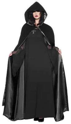 Produktbild von Kapuzencape schwarz - Karneval Faschingskostüm