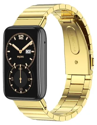 Produktbild von By Qubix Edelstahl-Gliederarmband - Gold - passend für Xiaomi Smart band 7 Pro