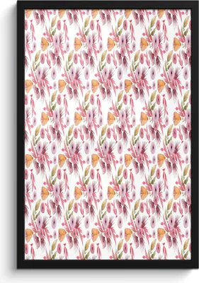 Produktbild von MuchoWow® MuchoWow® Gerahmtes Poster Blumen - Rosa - Farben - Aquarell 40x60 cm - Poster mit zchwarzem Bilderrahmen - Papierdruck - Wandbilder