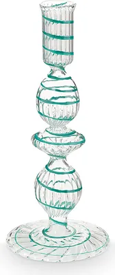 Produktbild von Pip Studio Candle Holder Glass Swirl Light Blue S 20cm