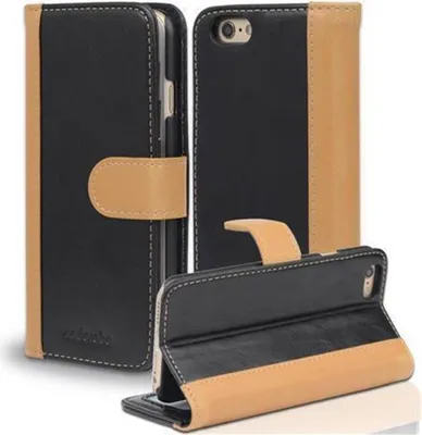 Produktbild von Cadorabo Hülle für Apple iPhone 6 / 6S Hülle in Schwarz Schutzhülle Handyhülle Standfunktion Etui Cover Case