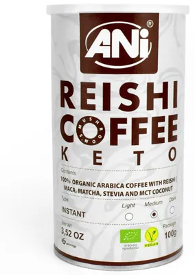 KAWA ROZPUSZCZALNA ARABICA Z REISHI KETO BIO 100 g - ANI