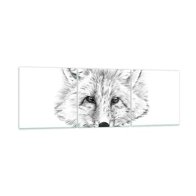 Produktbild von Bilder auf glas - Wolf Kinder Skizze illustriert - 150x50cm - Glasbilder - Wandbilder - Kunstdruck - zum Aufhängen bereit - Wanddekoration aus Glas - Glas Bilder - Wandbild auf Glas - GCA150x50-3212