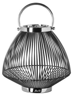 Produktbild von FLIX Laterne - H.27cm x D.29cm - Eisen - schwarz/silberfarben