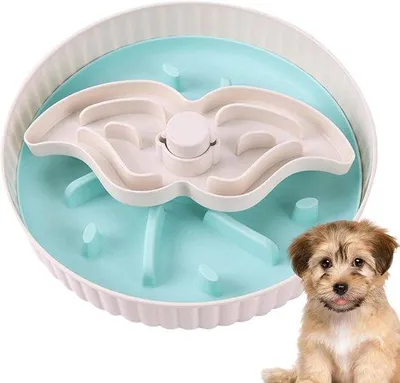 Produktbild von Famanu Anti-Rutsch Fressnapf für Hunde - Langsame Futteraufnahme, für kleine bis mittelgroße Hunde, Indoor & Outdoor